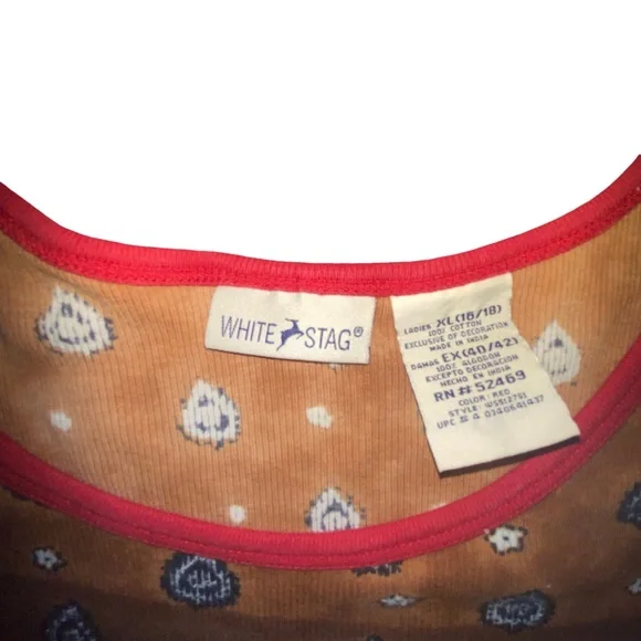White Stag vintage Tan Graphic Crop Tank Top - Picture 5 of 5